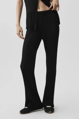 Pull High-Waist Straight Leg Pant – Noir
