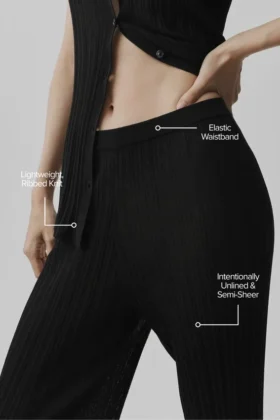 Pull High-Waist Straight Leg Pant – Noir