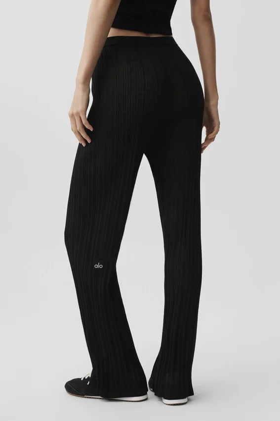 Pull High-Waist Straight Leg Pant – Noir