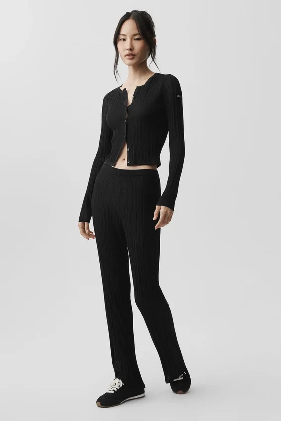 Pull High-Waist Straight Leg Pant – Noir