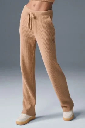 Pull High-Waist Wide Leg Pant – Amande grillée