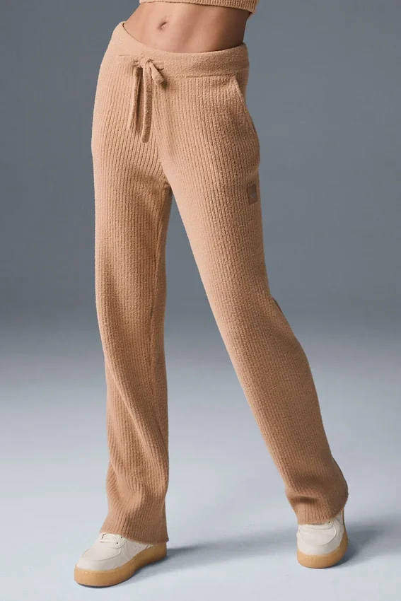 Pull High-Waist Wide Leg Pant – Amande grillée