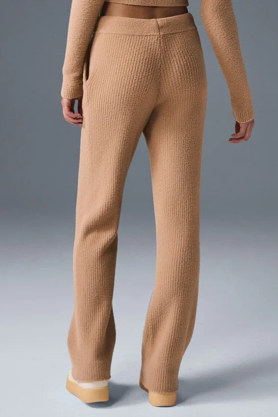 Pull High-Waist Wide Leg Pant – Amande grillée
