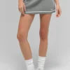Pull Highline en maille côtelée – Gris lunaire/Blanc