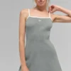Pull Highline en maille côtelée – Gris lunaire/Blanc
