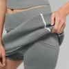 Pull Highline en maille côtelée – Gris lunaire/Blanc