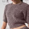Pull à manches courtes chiné – Chiné champignon
