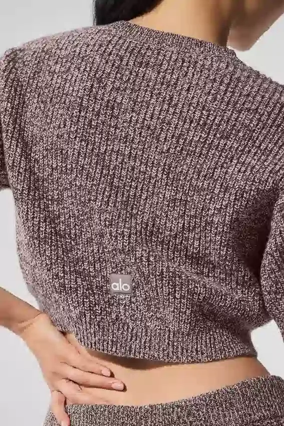 Pull à manches courtes chiné – Chiné champignon