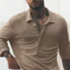 Pull à manches longues en jersey de lin « Coastal » - Gravel