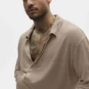 Pull à manches longues en jersey de lin « Coastal » - Gravel