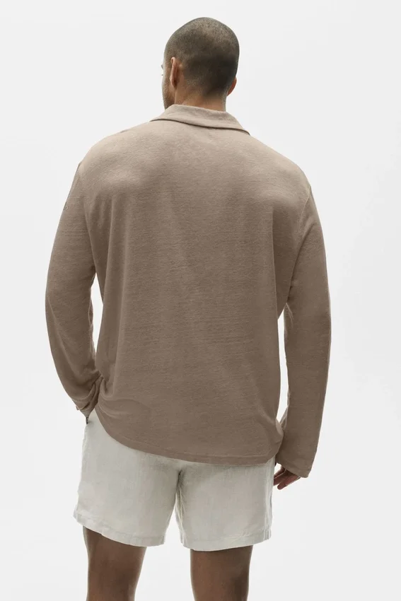 Pull à manches longues en jersey de lin « Coastal » - Gravel