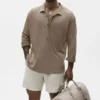 Pull à manches longues en jersey de lin « Coastal » - Gravel
