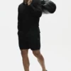 Pull à manches longues en jersey de lin « Coastal » – Noir