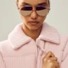 Pull matelassé en cachemire Northstar - Rose givré
