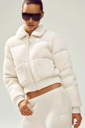 Pull matelassé Northstar en cachemire - Ivoire