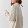 Pull New Class en laine et cachemire à fermeture éclair 1/4 - Gris chiné