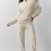Pull New Class en laine et cachemire à fermeture éclair 1/4 - Gris chiné