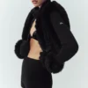 Pull Northstar à fermeture éclair intégrale en fausse fourrure et cachemire - Noir