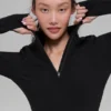 Pull-over Alosoft à demi-zip Rapid – Noir