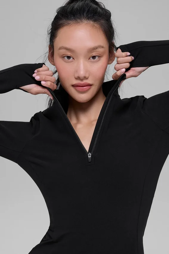 Pull-over Alosoft à demi-zip Rapid – Noir