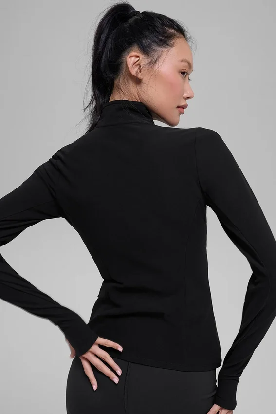 Pull-over Alosoft à demi-zip Rapid – Noir