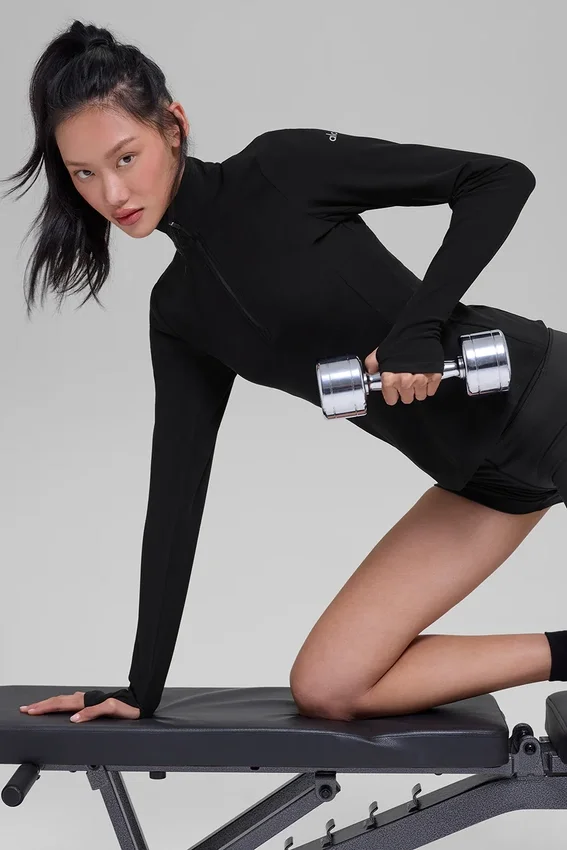 Pull-over Alosoft à demi-zip Rapid – Noir