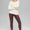 Pull oversize à col en V en laine et cachemire New Class - Ivoire