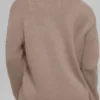 Pull oversize à col en V « New Class » en laine et cachemire - Chai Latte