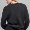 Pull oversize en laine et cachemire « New Class » à col en V – Noir