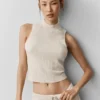 Pull sans manches en maille « Sweater Knit Unwind » - Avoine chiné