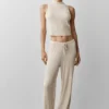 Pull sans manches en maille « Sweater Knit Unwind » - Avoine chiné