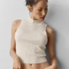 Pull sans manches en maille « Sweater Knit Unwind » - Avoine chiné