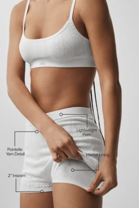 Pull sexy « Be Mine » en maille pointelle – Blanc semi-transparent