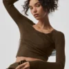 Pull Unwind à manches longues en maille - Espresso
