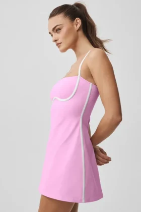 Robe ajustée Airbrush – Rose bonbon/Blanc