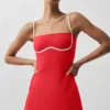 Robe ajustée Airbrush - Rouge vif/Blanc