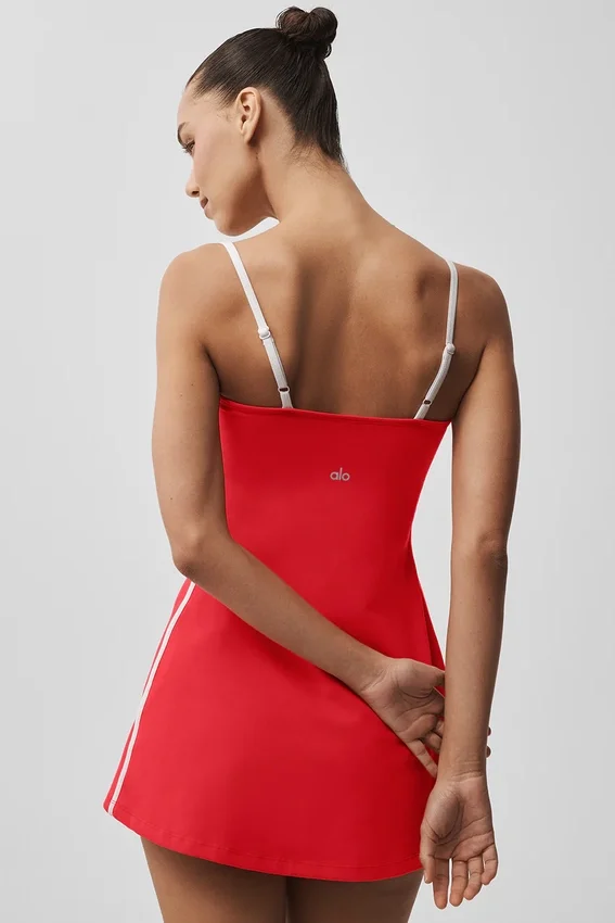 Robe ajustée Airbrush - Rouge vif/Blanc