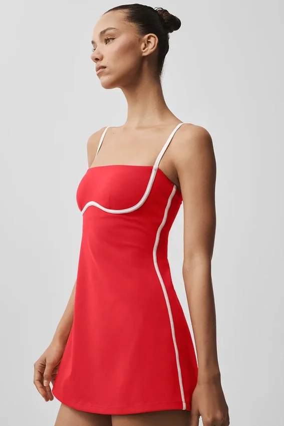 Robe ajustée Airbrush - Rouge vif/Blanc