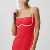 Robe ajustée Airbrush - Rouge vif/Blanc