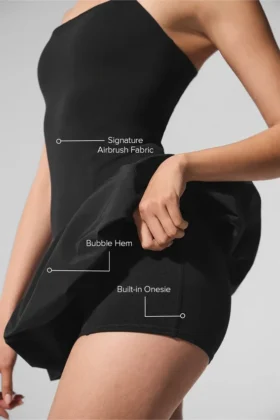 Robe de tennis Airbrush Love Match – Noir