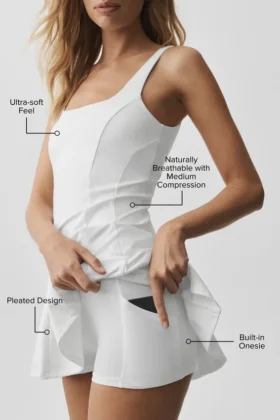 Robe de tennis Alo Softsculpt Topspin – Blanc