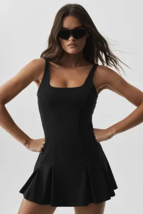 Robe de tennis Alo Softsculpt Topspin - Noir