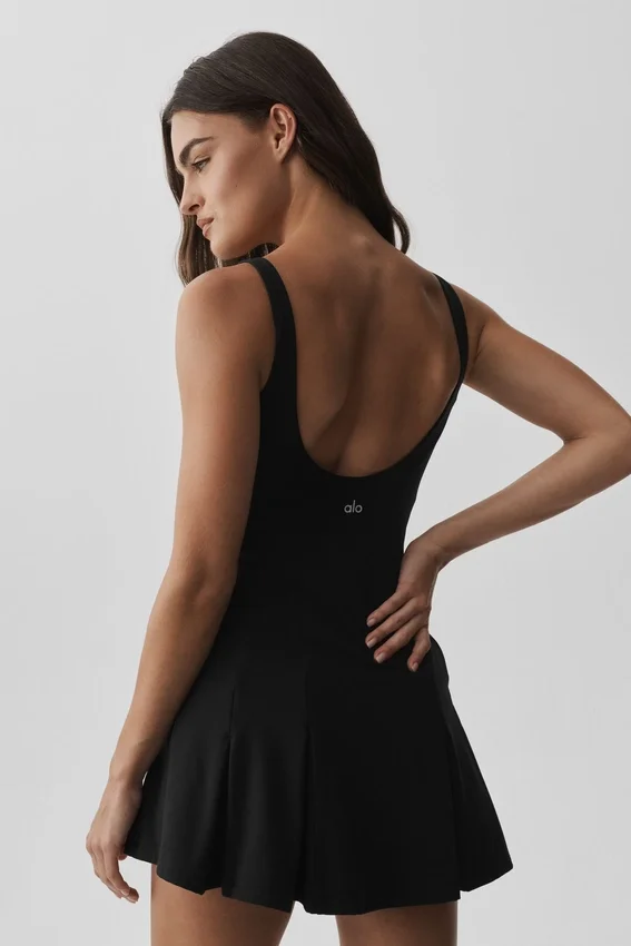 Robe de tennis Alo Softsculpt Topspin - Noir