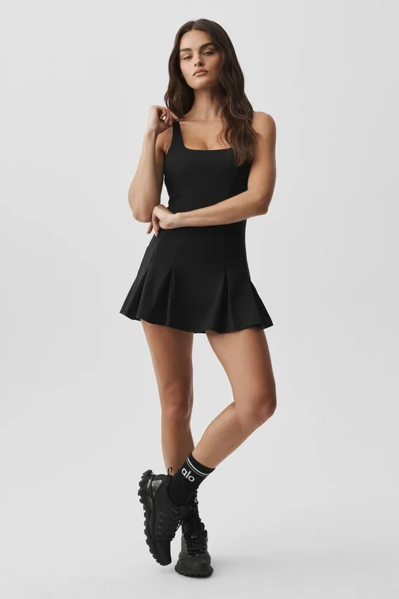 Robe de tennis Alo Softsculpt Topspin - Noir