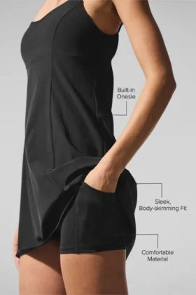 Robe de tennis Breezy – Noir