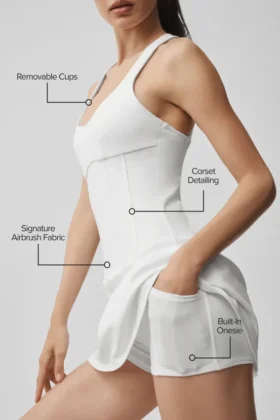 Robe de tennis corset Airbrush Sparks Fly – Blanche