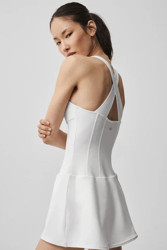 Robe de tennis corset Airbrush Sparks Fly – Blanche