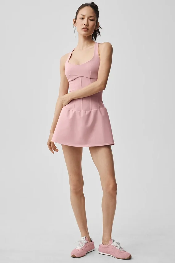 Robe de tennis corset Airbrush Sparks Fly – Rose vintage