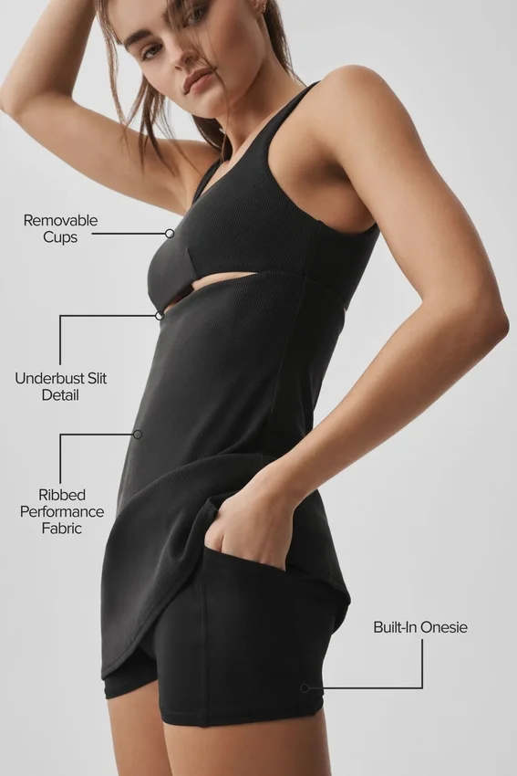 Robe de tennis Slice - Noir