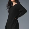 Robe en cachemire moelleux à motif gaufré - Noir